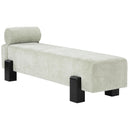 Meridian Edison Mint Green Chenille Fabric Bench IMAGE 3