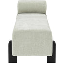 Meridian Edison Mint Green Chenille Fabric Bench IMAGE 5