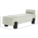  Color_Mint Green/ Black -- Edison Mint Green Chenille Fabric Upholstered Bench IMAGE 9