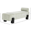 Meridian Edison Mint Green Chenille Fabric Bench IMAGE 9