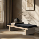  Color_Black/ Natural -- Meridian Arlington Chenille Fabric Upholstered Bench IMAGE 2