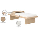  Color_Cream/ Natural -- Arlington Cream Chenille Fabric Upholstered Bench IMAGE 10
