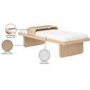 Meridian Arlington Cream Chenille Fabric Bench IMAGE 10