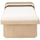  Color_Cream/ Natural -- Arlington Cream Chenille Fabric Upholstered Bench IMAGE 5