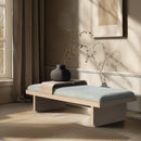  Color_Mint Green/ Natural -- Arlington Mint Green Chenille Fabric Upholstered Bench IMAGE 2
