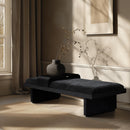  Color_Black -- Meridian Arlington Chenille Fabric Upholstered Bench IMAGE 2