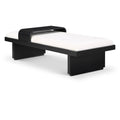  Color_Black/ Cream -- Arlington Cream Chenille Fabric Upholstered Bench IMAGE 1