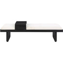  Color_Black/ Cream -- Arlington Cream Chenille Fabric Upholstered Bench IMAGE 4