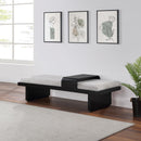  Color_Light Grey/ Black -- Arlington Grey Chenille Fabric Upholstered Bench IMAGE 2