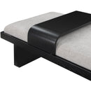  Color_Light Grey/ Black -- Arlington Grey Chenille Fabric Upholstered Bench IMAGE 7