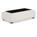  Meridian Diana Cream Linen Textured Fabric And Wood Coffee Table IMAGE 1