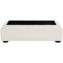  Meridian Diana Cream Linen Textured Fabric And Wood Coffee Table IMAGE 4