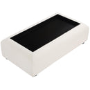  Meridian Diana Cream Linen Textured Fabric And Wood Coffee Table IMAGE 5
