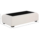  Meridian Diana Cream Linen Textured Fabric And Wood Coffee Table IMAGE 7