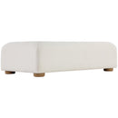 Meridian Diana Cream Linen Textured Fabric And Wood Coffee Table IMAGE 3