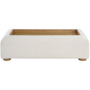  Meridian Diana Cream Linen Textured Fabric And Wood Coffee Table IMAGE 4