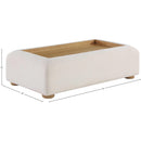  Meridian Diana Cream Linen Textured Fabric And Wood Coffee Table IMAGE 7