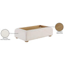  Meridian Diana Cream Linen Textured Fabric And Wood Coffee Table IMAGE 8