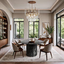  Color_Black -- Meridian Round Genoa Dining Table with Top and Pedestal Base IMAGE 2