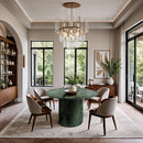  Color_Green -- Genoa 48" Green Marble Dining Table IMAGE 2