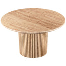  Color_Beige -- Genoa 48" Natural Travertine Dining Table IMAGE 3