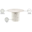  Color_White -- Genoa 48" White Marble Dining Table IMAGE 10