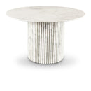  Color_White -- Genoa 48" White Marble Dining Table IMAGE 1