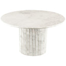  Color_White -- Genoa 48" White Marble Dining Table IMAGE 3