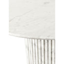  Color_White -- Genoa 48" White Marble Dining Table IMAGE 5
