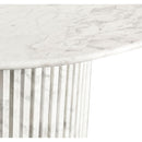  Color_White -- Genoa 48" White Marble Dining Table IMAGE 7