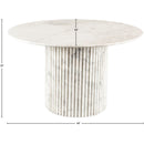  Color_White -- Genoa 48" White Marble Dining Table IMAGE 9