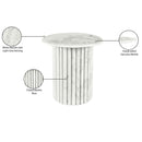  Meridian Genoa White Marble End Table IMAGE 10