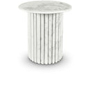  Meridian Genoa White Marble End Table IMAGE 1