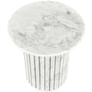  Meridian Genoa White Marble End Table IMAGE 3