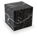  Meridian Bolzano Black Marble End Table IMAGE 1