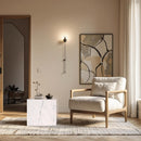  Meridian Bolzano White Marble End Table IMAGE 2