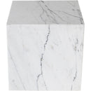  Meridian Bolzano White Marble End Table IMAGE 4