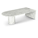  Meridian Salerno White Marble Coffee Table IMAGE 1