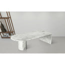  Meridian Salerno White Marble Coffee Table IMAGE 2