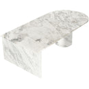  Meridian Salerno White Marble Coffee Table IMAGE 3