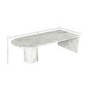  Meridian Salerno White Marble Coffee Table IMAGE 7