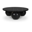  Meridian Spherical Black Marble Coffee Table IMAGE 1