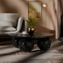  Meridian Spherical Black Marble Coffee Table IMAGE 2