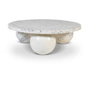  Meridian Spherical White Marble Coffee Table IMAGE 1