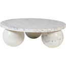  Meridian Spherical White Marble Coffee Table IMAGE 3