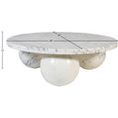  Meridian Spherical White Marble Coffee Table IMAGE 7