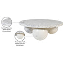  Meridian Spherical White Marble Coffee Table IMAGE 8