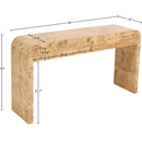  Meridian Cresthill Natural Burl Wood Console Table IMAGE 10