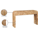  Meridian Cresthill Natural Burl Wood Console Table IMAGE 11