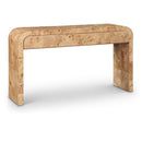  Meridian Cresthill Natural Burl Wood Console Table IMAGE 1